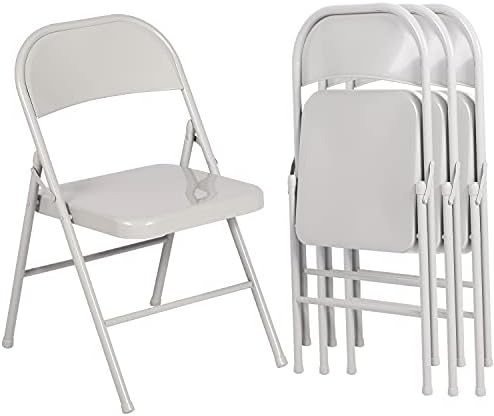 Стоманени Сгъваеми столове VECELO на метална рамка с с трикратно елементи и двойно Сгъваща се облегалка за Домашния офис, с Капацитет