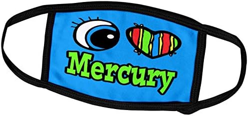 3dRose Bright Eye Сърце I Love Mercury - Обложки за лице (fc_106287_1)