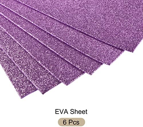 Листове от полиуретанова пяна Rebower Glitter ЕВА, [за декоративно и приложно изкуство] - 11x8 инча дебелина 2 мм / Тъмно лилаво / 6 бр.
