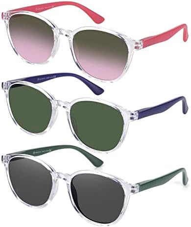 Слънчеви Очила в Дебелото Овална рамка K KENZHOU, 3 опаковки, Защита от uv | Vintage fashion Слънчеви Очила | за Жени и Мъже