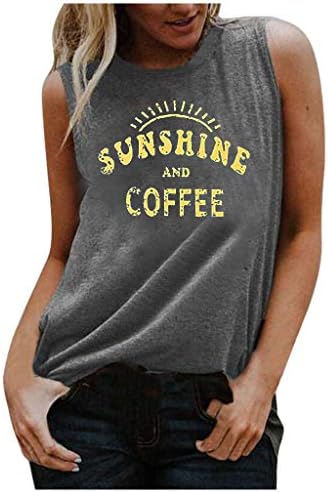 Тениски NEARTIME Sunshine Coffee за Жени, Всекидневни Жилетка с Къс Ръкав и Кръгло Деколте и Принтом, Свободна Туника, Потник, Блуза