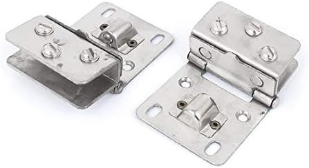 X-DREE Дебелина на метал 8-12 мм, Стенен шкаф, Скоба за стъкло, Врата на панта, 2 бр. (8-12 мм за монтаж в сравнение с метален клипс за премахване на бисагры на пуэрте, 2 бр.