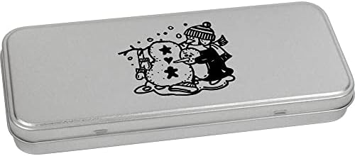 Лидице кутия за канцеларски материали Azeeda Пингвин, Строящий Снежен човек от Метални панти /Кутия за съхранение (TT00188924)