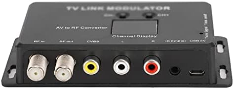 HYXEB UHF TV Link Модулатор на AV-Радиочестотни Конвертор IR удължител с 21-канальным дисплей PAL/NTSC Допълнително Пластмаса Черен (цвят: E)