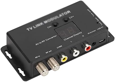 n/a UHF TV Link Модулатор на AV-Радиочестотни Конвертор IR удължител с 21-канальным дисплей PAL/NTSC Допълнително Пластмаса Черен