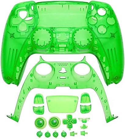Пълен Комплект Прозрачен Прозрачен Преден Заден Корпус Калъф-хастар, Подходящи за геймпада PS5 (Ясно Зелено)