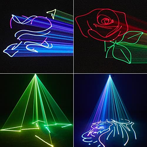 Лазерни лампи Етап на осветителни Тела, Пълноцветен Лазерен лампа за парти с 3D анимация Gruolin DJ с DMX512 и активирането на звука,