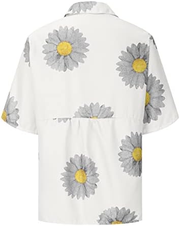 Риза с Къс ръкав за момичета, Есен-Лято 2023, Дрехи Обикновена Кацане на Копчета, Графична Ежедневна Блуза, Риза за Дами 4L 4L