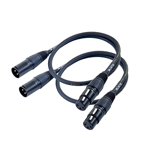 Кабел WJSTN XLR, 3-пинов конектор към конектора, Балансиран кабел динамиката на XLR Подходящ и за микрофони, предусилителей, акустични