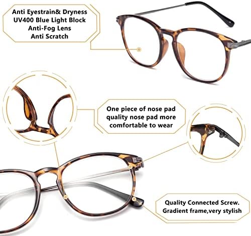 Soarea прогресивно многофокусные очила за четене, за жени, мъже 1,5 черепаховые ретро кръгли компютърни ридеры 150