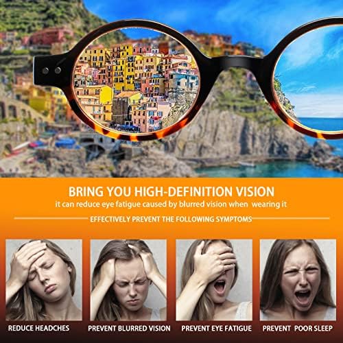 JOSCHOO 5 Опаковки Ретро Кръгли Очила За Четене Мини Малки Удобни Ридеры за Жени, Мъже