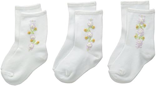 Чорапи Джефрис За малки момичета, Бродирани на ръка Чорапи за екипажа, 3 Чифта В опаковка