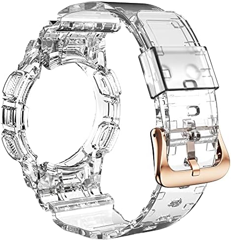 Каишка за часовник KANGDD TPU + Калъф за Samsung Galaxy Active 2 40 мм Спортни Въжета Прозрачно Пълно Покритие Гривна Correa Watch