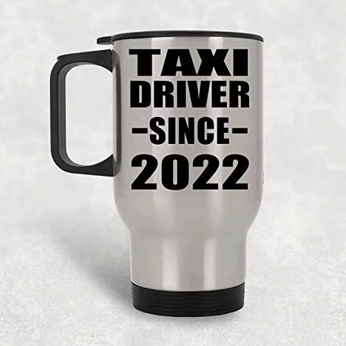Дизайн За Шофьор на Такси С 2022 г., Сребърна Пътна Чаша С Изолация От Неръждаема Стомана 14 грама, Подаръци за Рожден Ден, Годишнина,