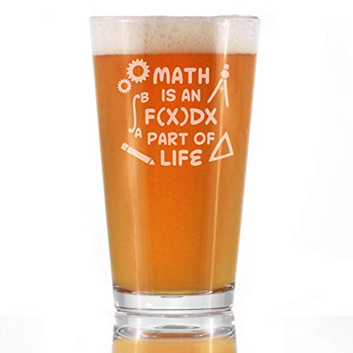 Математика - неразделна част от живота - Пинтовый чаша за бира - Забавен подарък Математика или Учител, за жени и за мъже - 16 грама