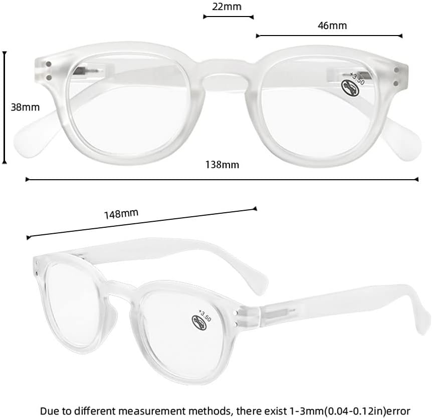 N/A Очила за четене Прозрачни Мъжки и дамски очила в европейски стил в стил Ретро (Цвят: D, размер: + 350)