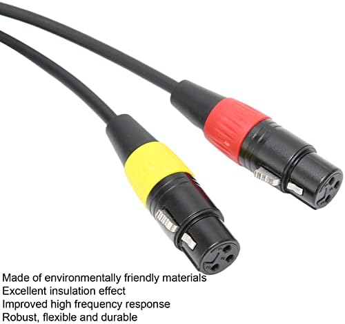 plplaaoo Двоен XLR кабел, Мини-жак за слушалки, 1/8 инча до Двойно XLR-кабел, Професионален 3.5мм жак към XLR за студийни монитори,