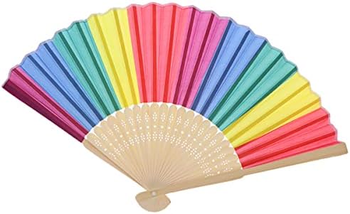 Сгъваем Фен STOBOK Rainbow Сгъваем Вентилатор, с Преливащи се цветове Фенове Ръчно Фен Pride Сгъваеми Фенове Ръчно Фен на плавателни