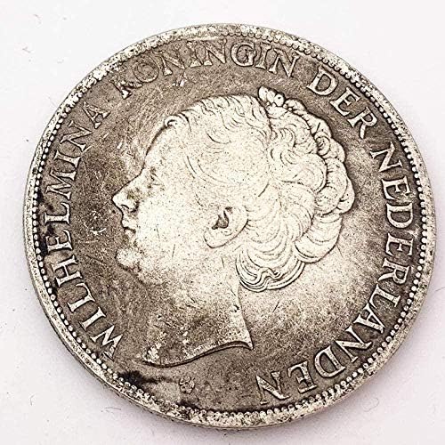 1943 Холандски Щит Антични Старата Медна и Сребърна Възпоменателна Монета са подбрани Монета Кралицата на Rado Възпоменателна Сребърна