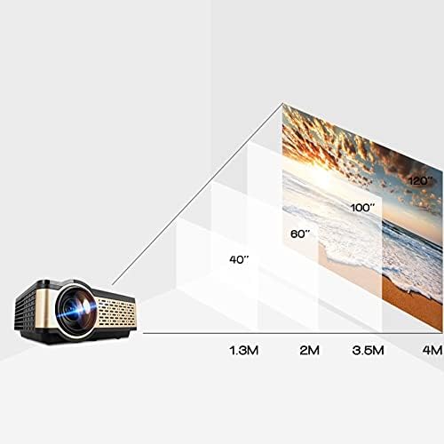 Проектор LHLLHL 4000 Лумена Преносим за Домашно кино с поддръжка на 1080p с подарък (Цвят: версията за Android)