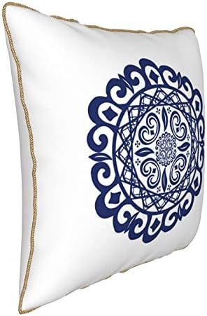 Myshe Опаковка от 2 Кадифени Уникални китайски Източните културни Синьо-бели Порцеланови Възглавници с Цветя Модел, Декоративен