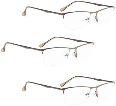 LUR 4 Опаковки класически очила за четене + 3 опаковки на метални очила за четене в полукръгла рамка (общо 7 двойки ридеров + 2,00)