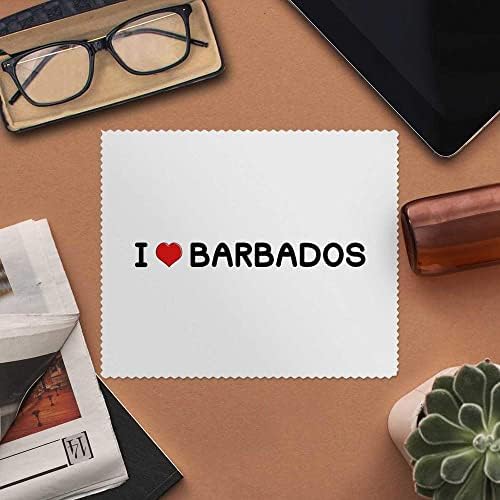 Azeeda 2 x Кърпички за почистване на лещи и очила от микрофибър I Love Барбадос (LC00017248)