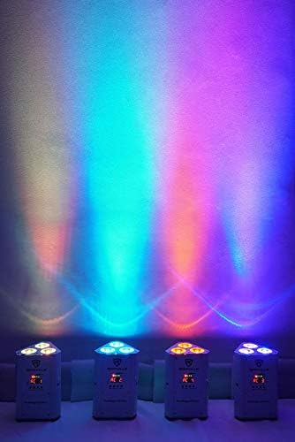 Rockville RGBWA + UV Акумулаторна Безжична мивка DJ Up-Осветление цвят бял (RockWedge LED