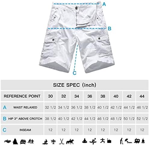 Мъжки Саржевые Шорти-карго Свободно намаляване с Много джобове, Класически Външни Къси Панталони за Мъже