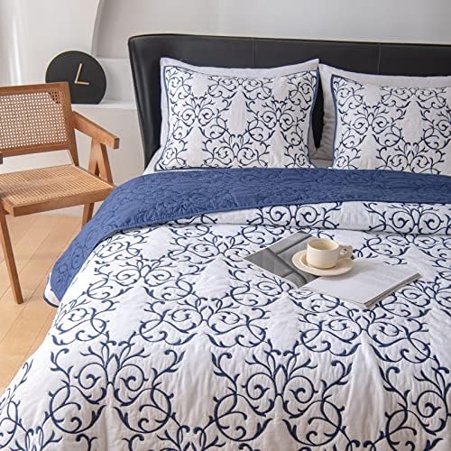 Комплект воали ROOMLIFE Oversize King Bed - покривало за легло King Size с накладки - Технология ултразвуково капитониране - Комплект