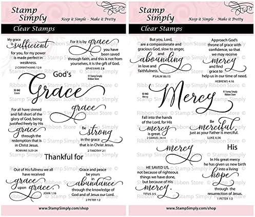 Печати Simply Clear Марка Грейс и Mercy Faith Християнската религия (2 опаковки) Листове с размери 4x6 инча - 19 броя