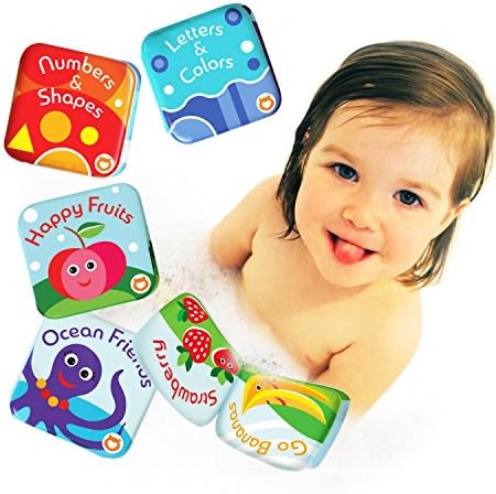 Плаващи Детски книги за къпане, Комплект от 4 книги за Къпане на бебета, Водоустойчиви играчки за къпане без мухъл за обучение и
