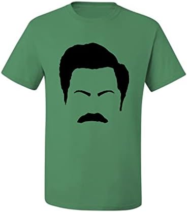 Мъжка тениска с графичен дизайн Parks and Rec Fans Ron Swanson, Силует на човек С Мустаци, Поп-култура