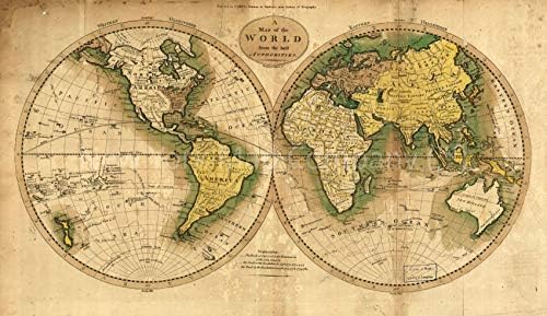 Карта 1795| Карта на Света от Най-авторитетни източници| Карта на Земята |World Maps Размер на картата: 14 инча
