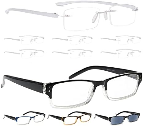 LUR 7 опаковки очила за четене без рамки + 4 опаковки класически очила за четене (общо 11 двойки ридеров + 1,75)