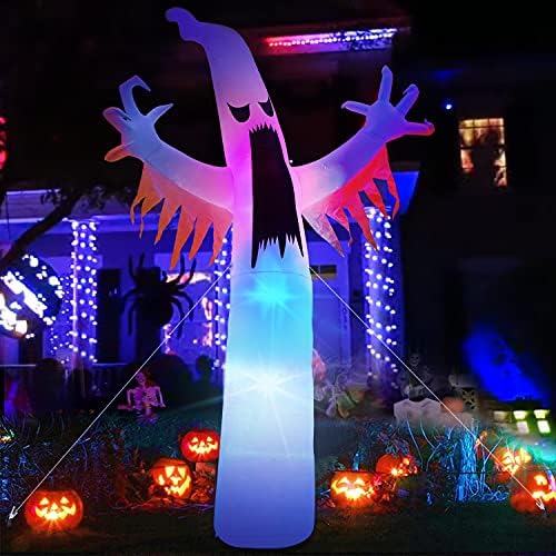 TechKen 12FT Хелоуин Надуваем Открит Страшен Призрак Надуваем с led светкавица Надуваеми Надуваеми за парти в чест на Хелоуин и