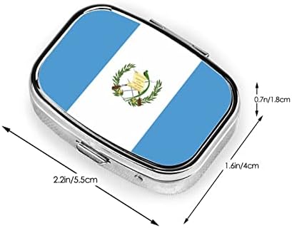 Флаг На Гватемала Квадратна Мини-Кутия За Хапчета Пътни Служби За Лекарства Организатор Преносим Метален Калъф За Хапчета