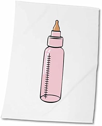 3dRose Susans Zoo Crew Детски рисунки за деца - розови бутилки за хранене - Кърпи (twl-175710-2)