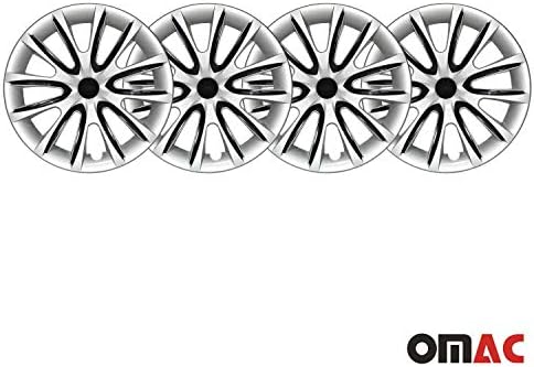 Капачки за джантите на колелото OMAC | Автомобилни Аксесоари, 16-цолови Капачки за ступиц в стил OEM Комплект от 4 теми|Автокоригиране гуми, Външни Капачки Сив цвят (тъмн?