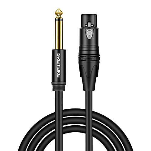 DREMAKE не са симетрични XLR 3-Пинов конектор за свързване на микрофон 6,5 мм, пач-кабел за свързване на микрофон 1/4 TS, 20-крак XLR конектор за свързване на Монофонического ауд