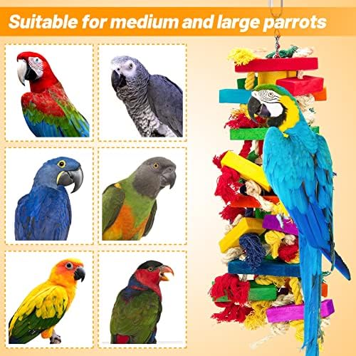 Играчки за папагали MEWTOGO Extra Large Bird за папагали Ара, Африкански Сив, на амазонски речен