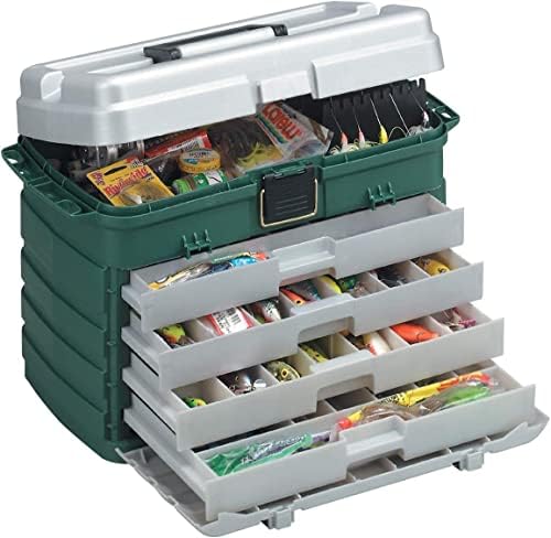 Кутия за принадлежности Plano с 4 чекмеджета, Зелен Металик /Сребрист, Един размер