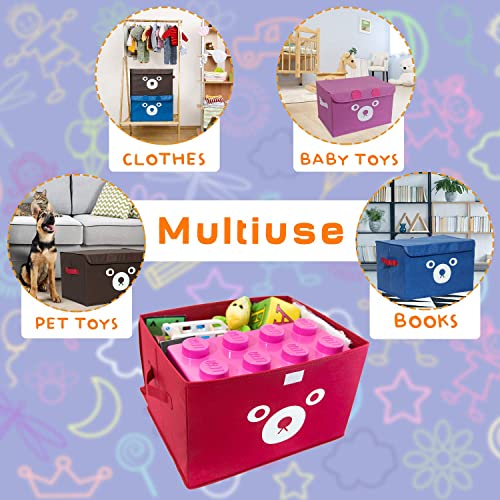 Ракла за съхранение на играчки Katabird за деца и Бебета – Розово Сгъваема Кутия–Органайзер за момичета с панти капак - кошници