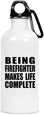 Designsify да Бъде Пожарникар Прави Живота Пълноценен, Чаша за вода с Изолация от Неръждаема Стомана, 20 грама, Подаръци за Рожден