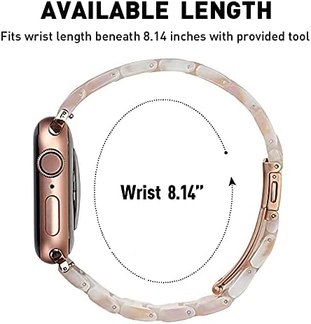MAIRUI Съвместим с Apple Watch Band Series 7 SE, деликатна Гривна от смола, е лесно Взаимозаменяеми каишка за iWatch Series 6/5/4/3/2/1,
