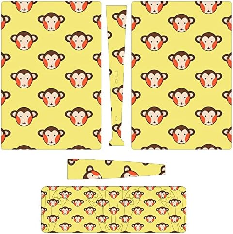 Главата на Маймуната в Жълто Напълно рамките на защитен Кожен Джоба Дизайнерски Стикер-Обвивка, която е Съвместима с конзолата PS5