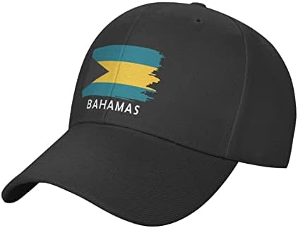 Багамский Флаг Остроконечная Шапка Унисекс Шофьора Татко Шапка Регулируема Ежедневни Спортни Солнцезащитная Шапка за Мъже Жени Черен