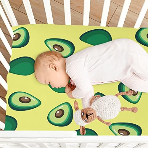 Зелени Чаршафи за легла с Авокадо - Ластични Чаршафи за момчета и Момичета, Унисекс, Удобни Бебешки Кърпи за яслите 27 x 39 x 5 Инча