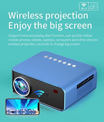 Мини проектор LIUJUN T4 3600 Лумена С поддръжка на Full 1080P LED Proyector с голям екран, Преносим за домашно кино Smart Video в прожектор (Черен цвят)