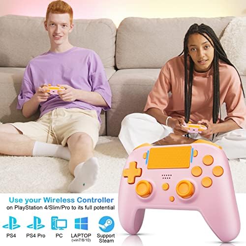 Безжичен контролер YU33 Pink в стил, съвместим с Playstation 4, дистанционно управление Работи с контролер Scuf PS4, геймпадом и